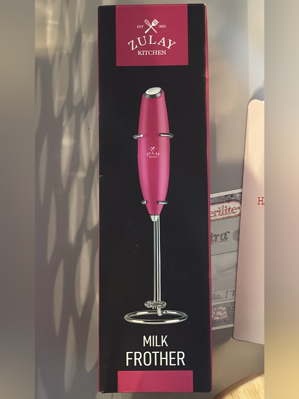 Pink Handheld Milk Frother